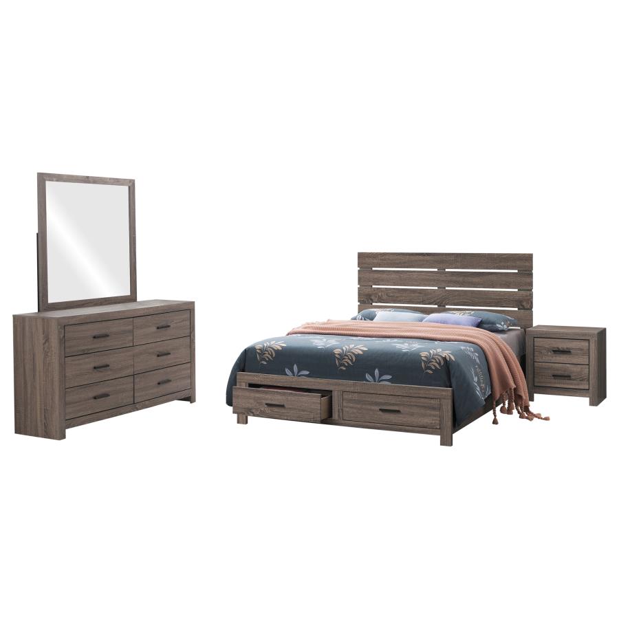 Brantford 4-piece Queen Storage Bedroom Set Barrel Oak