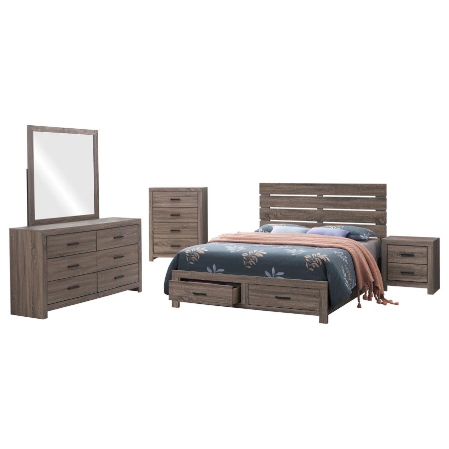 Brantford 5-piece Queen Storage Bedroom Set Barrel Oak