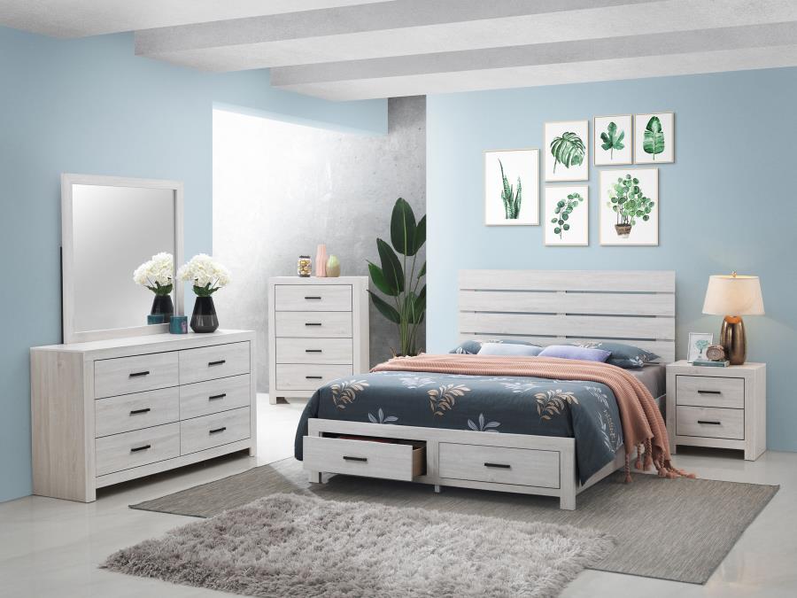 Brantford 5-piece Eastern King Storage Bedroom Set Coastal White