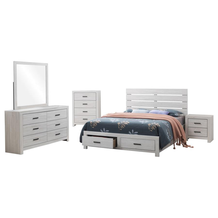 Brantford 5-piece Eastern King Storage Bedroom Set Coastal White