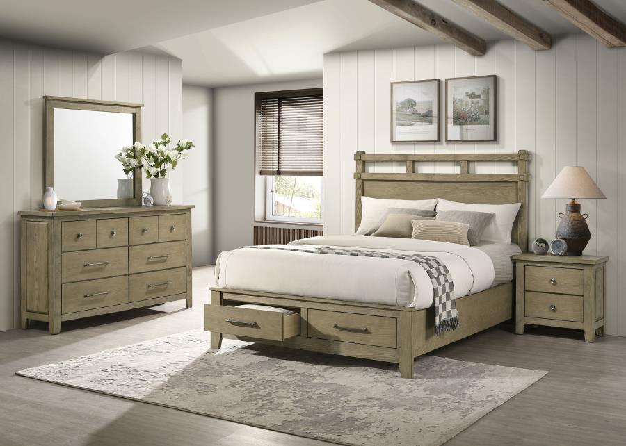 Hazlewood 4-piece Queen Storage Bedroom Set Vineyard Oak