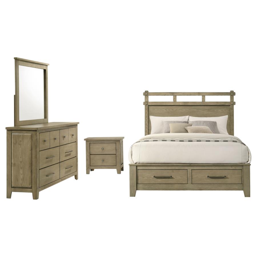 Hazlewood 4-piece Queen Storage Bedroom Set Vineyard Oak