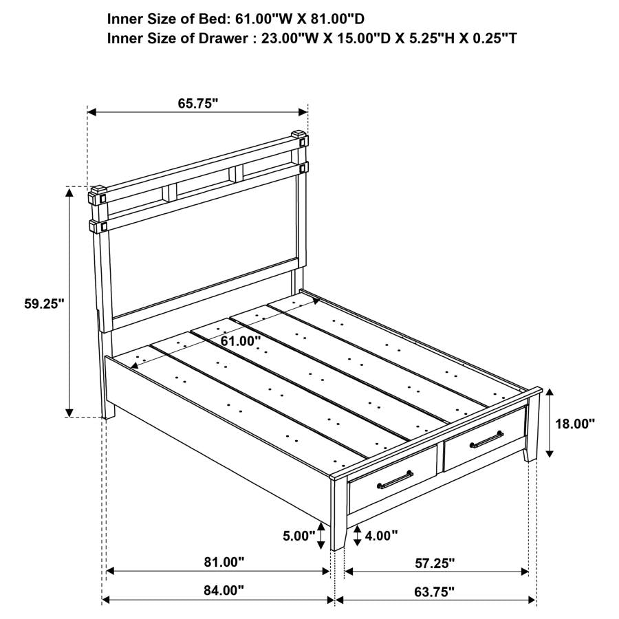 Hazlewood 4-piece Queen Bedroom Set Vineyard Oak