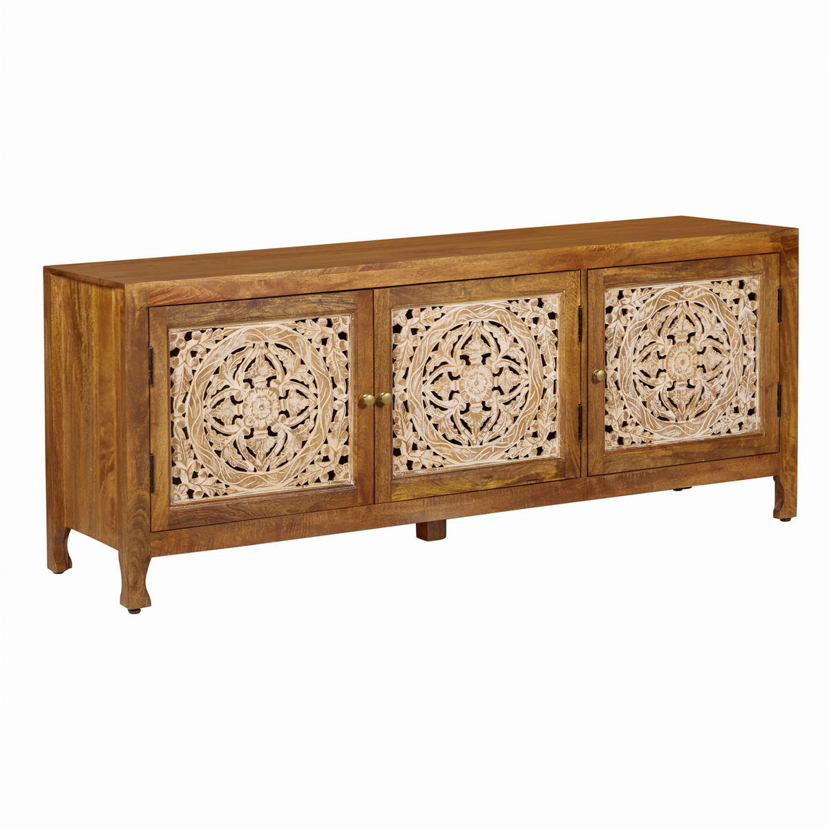 Marisol 65 Inch 3 Door Accent TV Stand - Brown