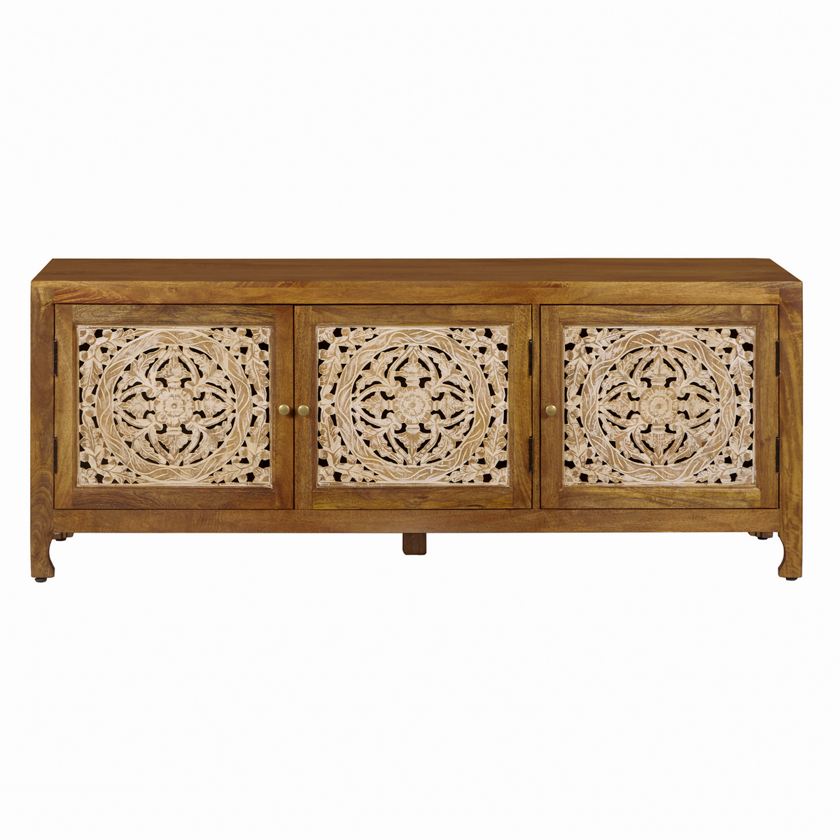 Marisol 65 Inch 3 Door Accent TV Stand - Brown
