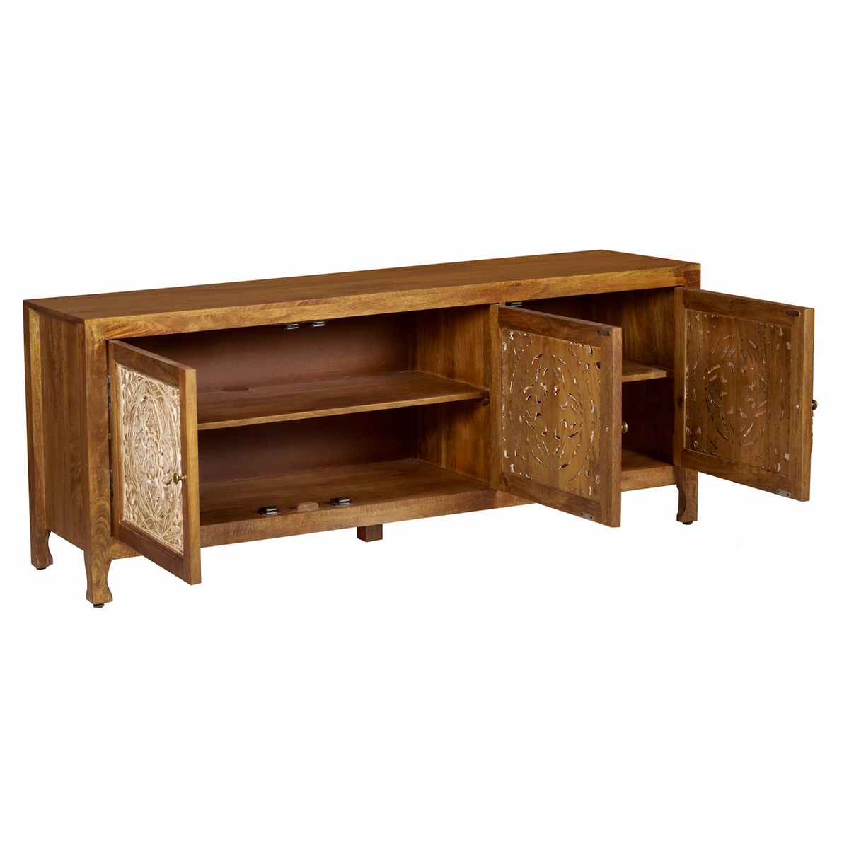 Marisol 65 Inch 3 Door Accent TV Stand - Brown