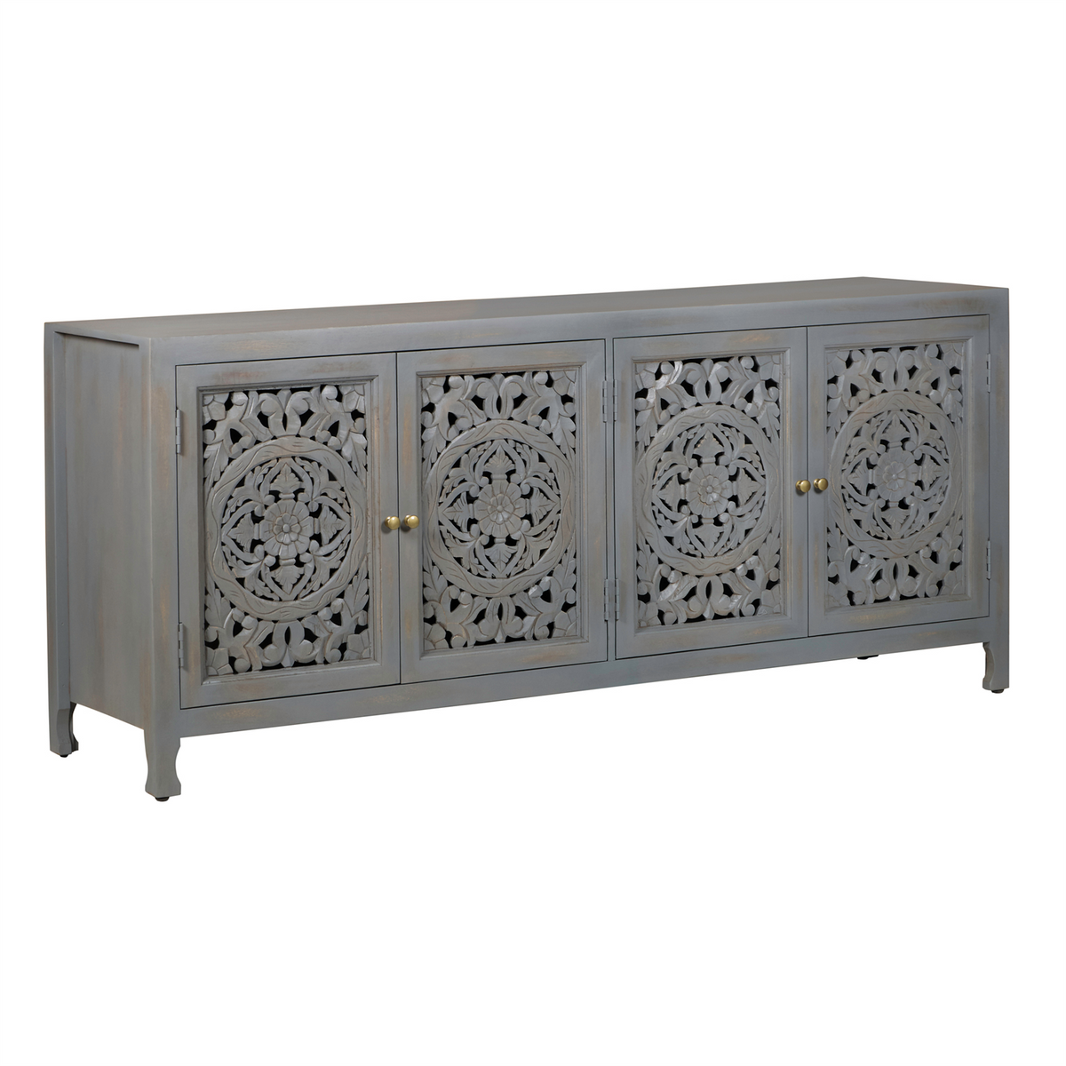 Marisol 74 Inch 4 Door Accent TV Stand - Blue