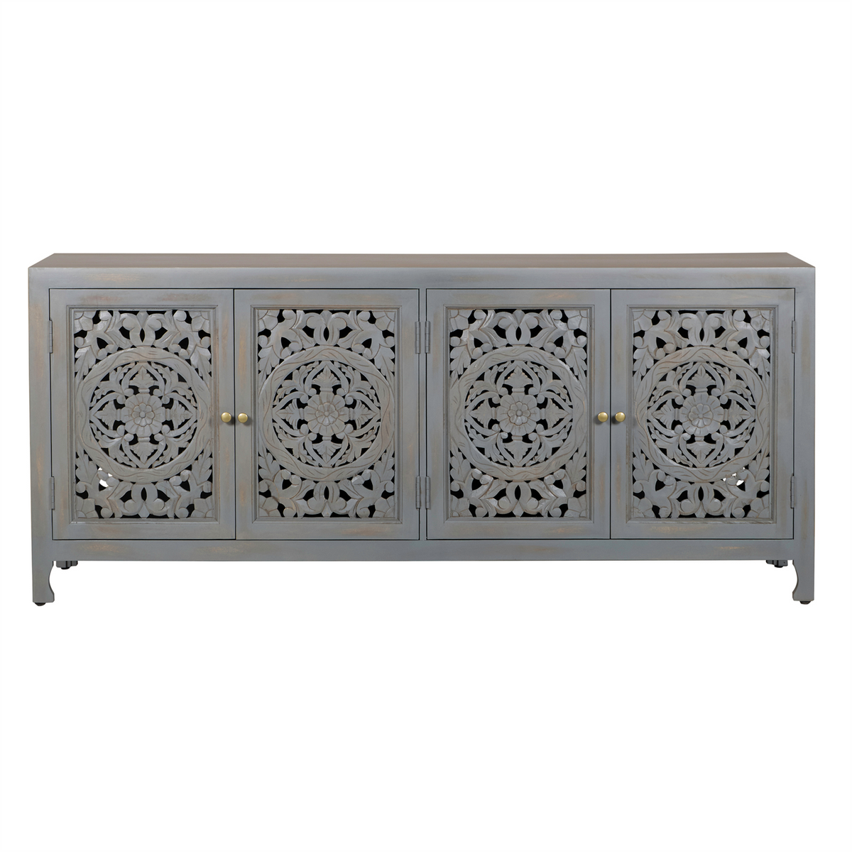 Marisol 74 Inch 4 Door Accent TV Stand - Blue