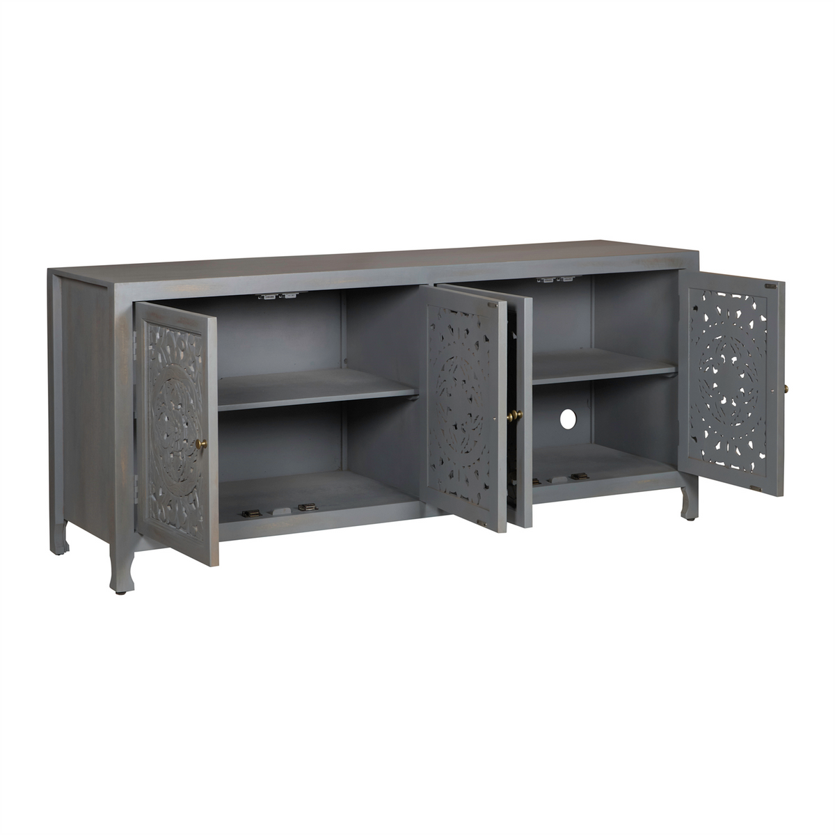 Marisol 74 Inch 4 Door Accent TV Stand - Blue