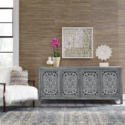 Marisol 74 Inch 4 Door Accent TV Stand - Blue