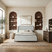 Skye View King Upholstery Bed, Dresser & Mirror