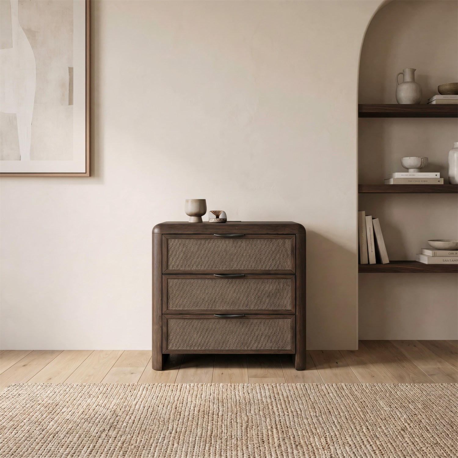 Skye View 3 Drawer Nightstand with Charging Station
