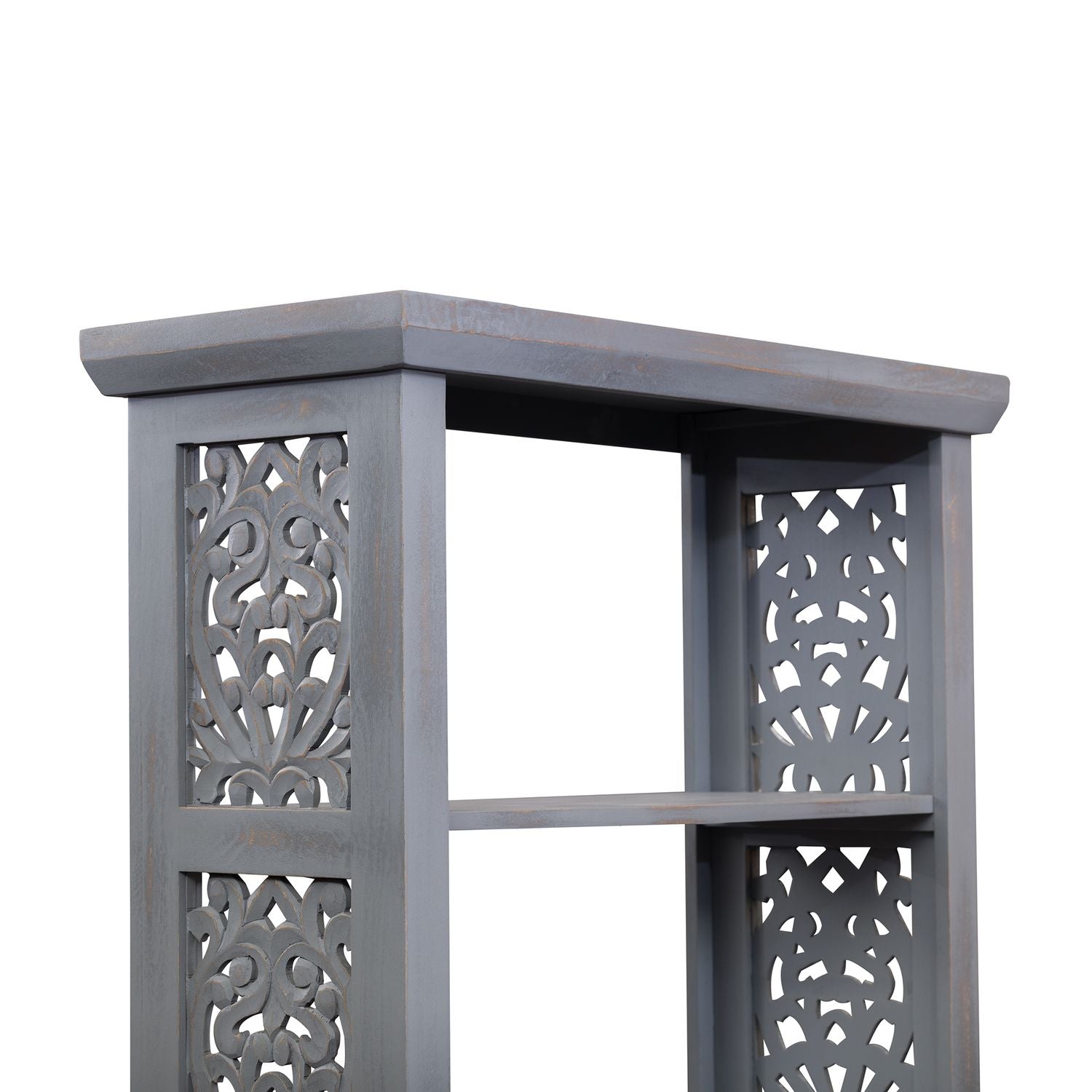 Trellis Lane Accent Bookcase- Grey