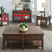 Lake House 3 Piece Set (1-Cocktail 2-End Tables)