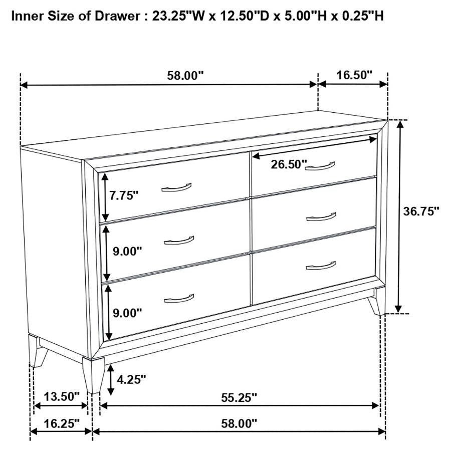 Watson Four-piece Full Bedroom Set Grey Oak