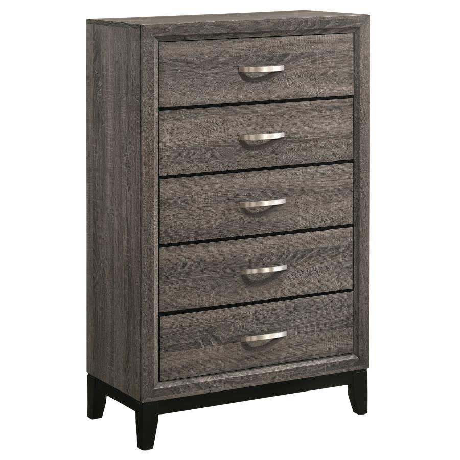 Watson Five-piece Full Bedroom Set Grey Oak