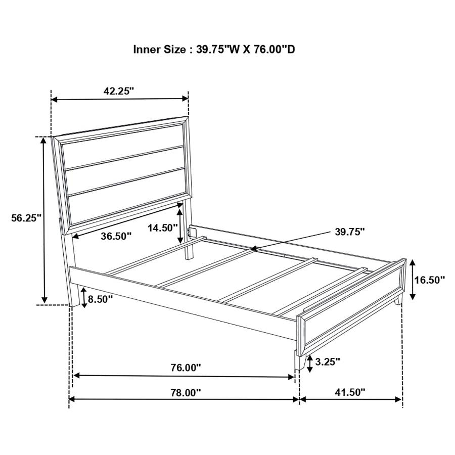 Watson Five-piece Twin Bedroom Set Grey Oak