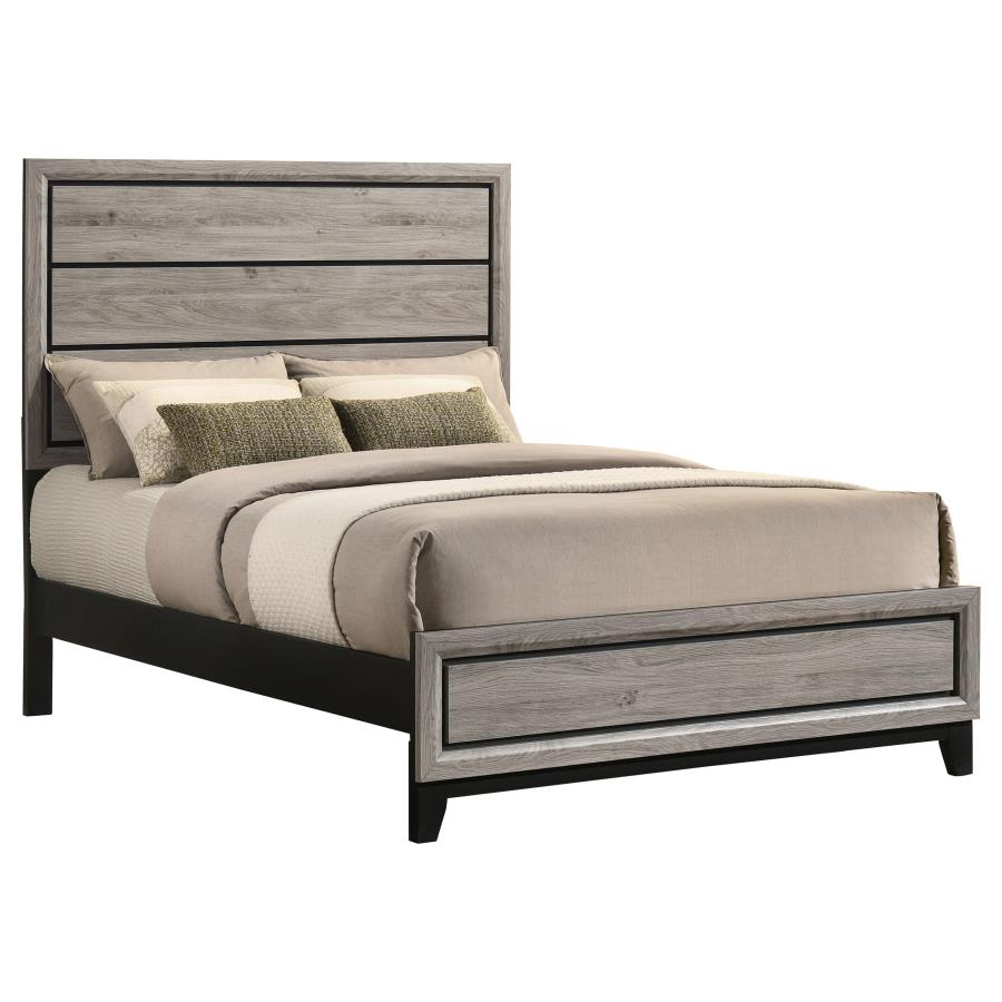 Watson Wood Full Panel Bed Light Taupe