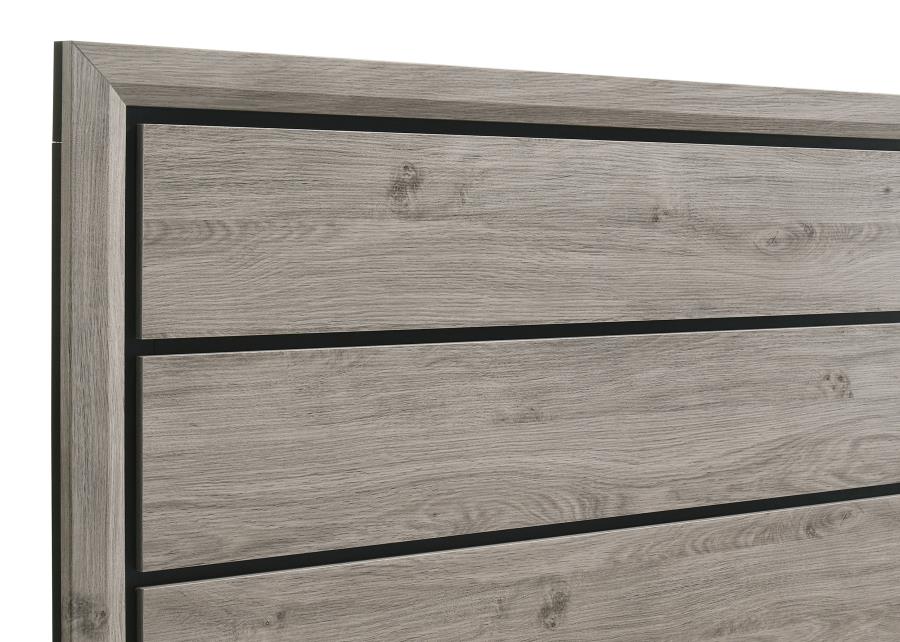 Valen Wood Full Panel Bed Light Taupe