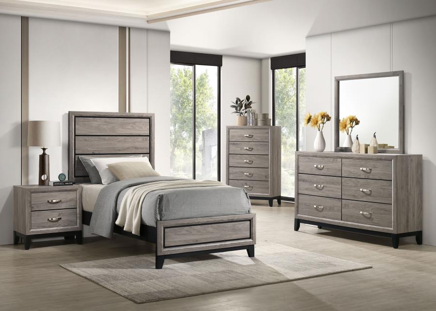 Valen Five-piece Twin Bedroom Set Light Taupe