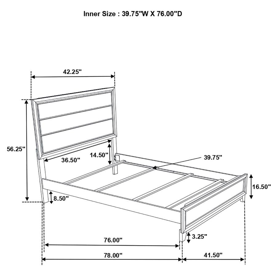 Watson Wood Twin Panel Bed Light Taupe