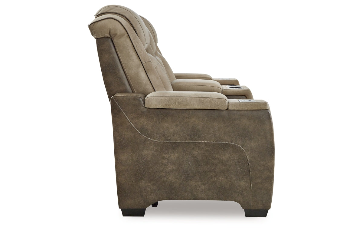 Next-Gen Durapella Power Reclining Loveseat with Console