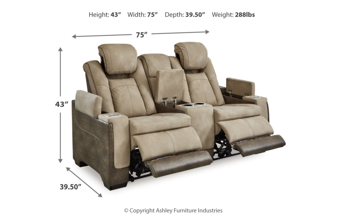 Next-Gen Durapella Power Reclining Loveseat with Console