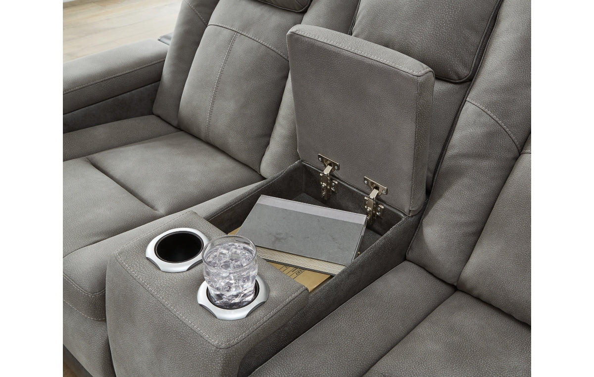 Next-Gen Durapella Power Reclining Loveseat with Console