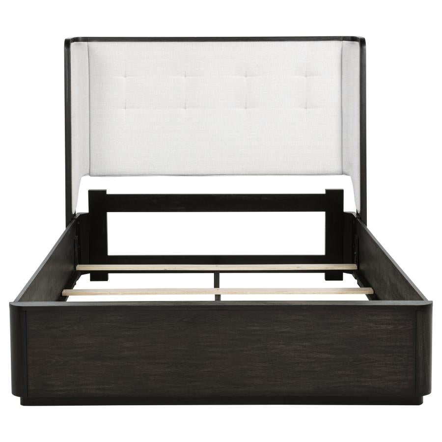 Leandro 55-inch Queen Wingback Bed Burnished Black