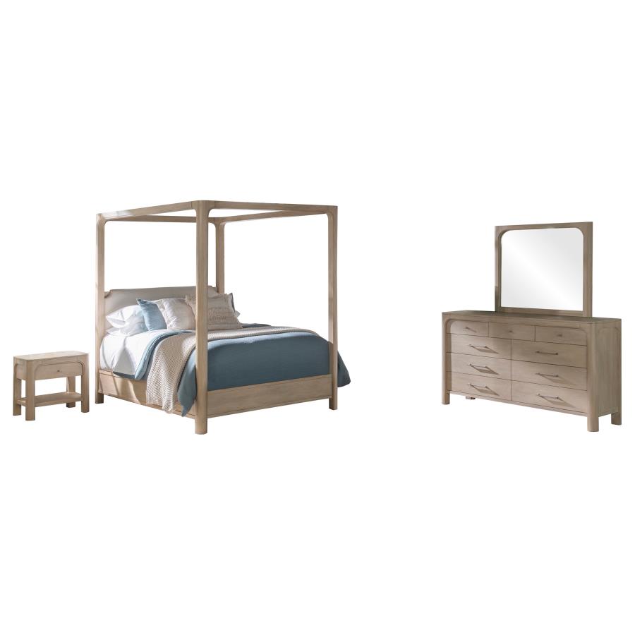 Solano 4-piece Eastern King Canopy Bedroom Set Weathered Mango