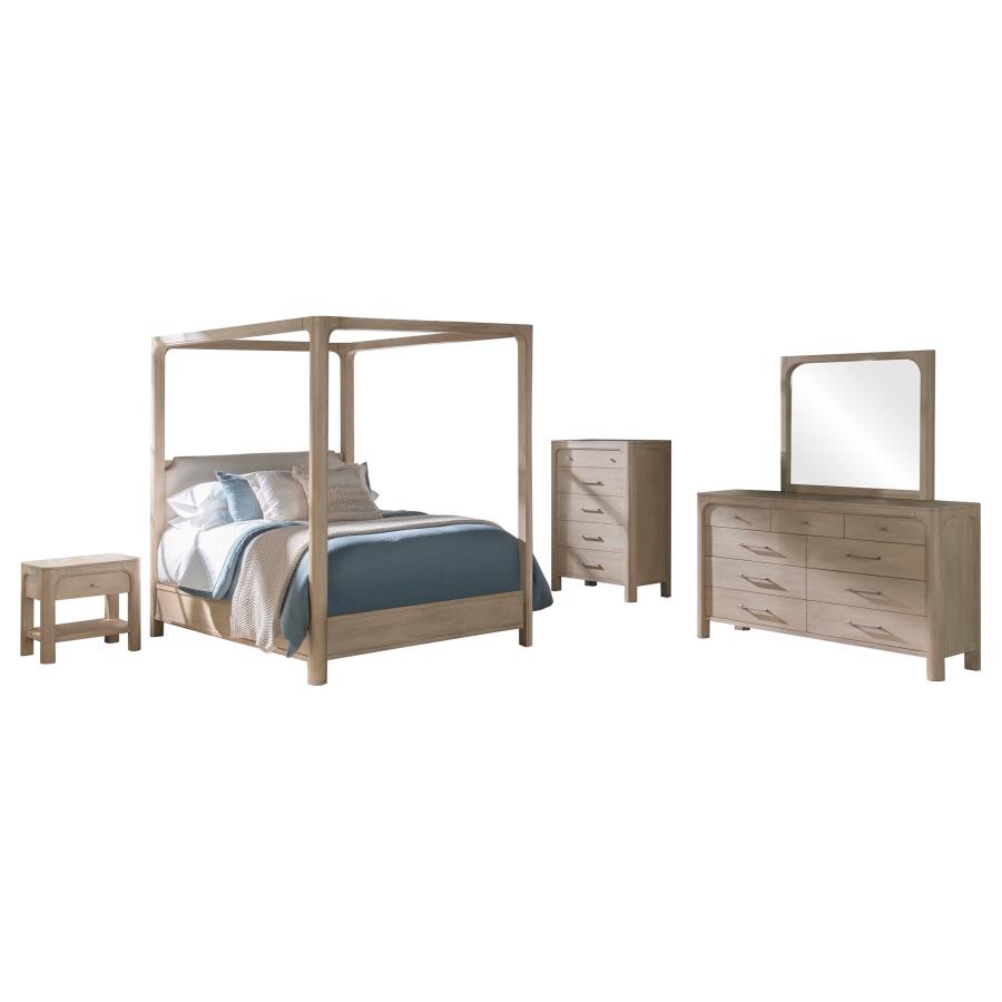 Solano 5-piece California King Canopy Bedroom Set Weathered Mango