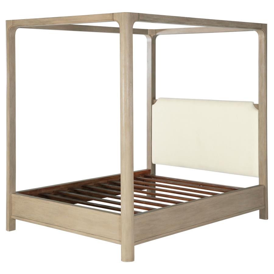 Solano 83-inch California King Canopy Bed Weathered Mango