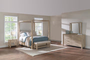Solano 4-piece Queen Canopy Bedroom Set Weathered Mango