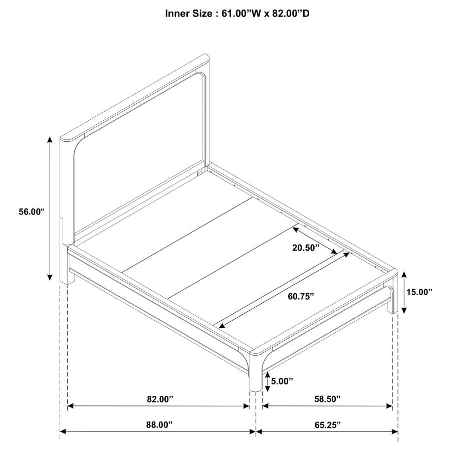 Solano 55-inch Queen Panel Bed Weathered Mango