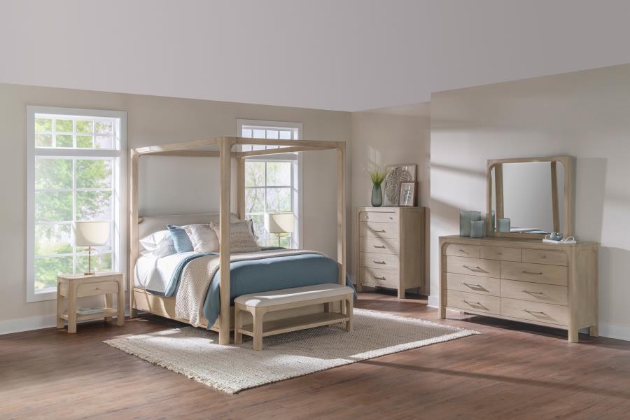 Solano 1-drawer Nightstand Bedside Table Weathered Mango