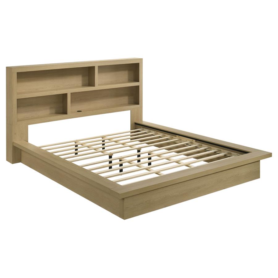 Hendricks 4-piece Eastern King Bookcase Bedroom Set Light Oak
