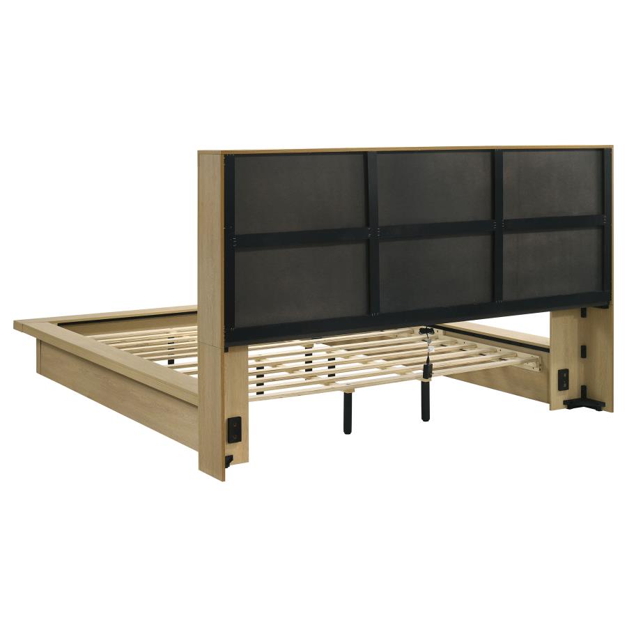Hendricks 4-piece Eastern King Bookcase Bedroom Set Light Oak