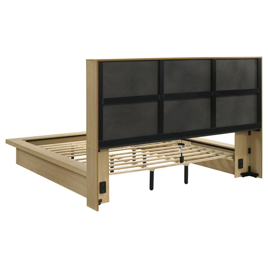 Hendricks 4-piece California King Bookcase Bedroom Set Light Oak