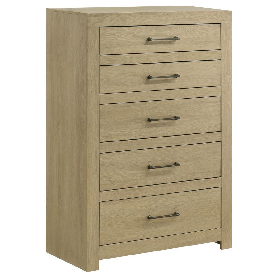 Hendricks 5-piece Eastern King Bedroom Set Light Oak