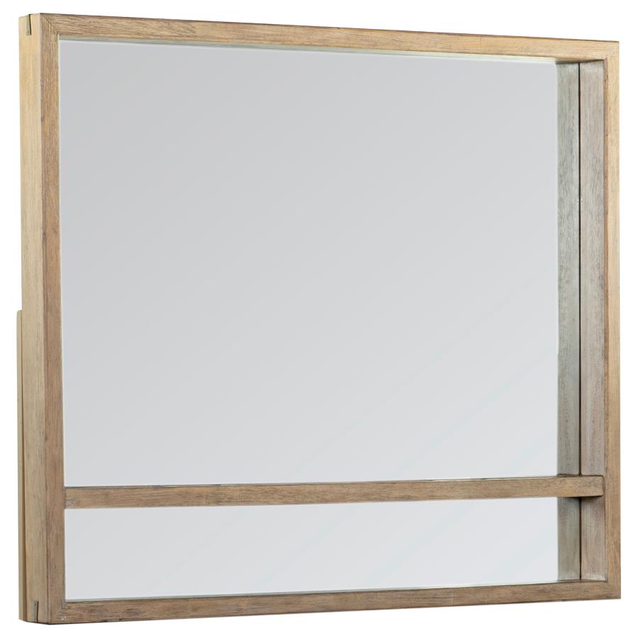 Stillwater Dresser Mirror with Jewelry Shelf Weathered Oak