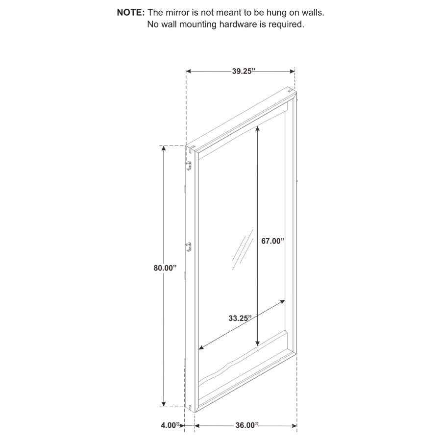 Stillwater Full-Length Floor Mirror Weathered Oak