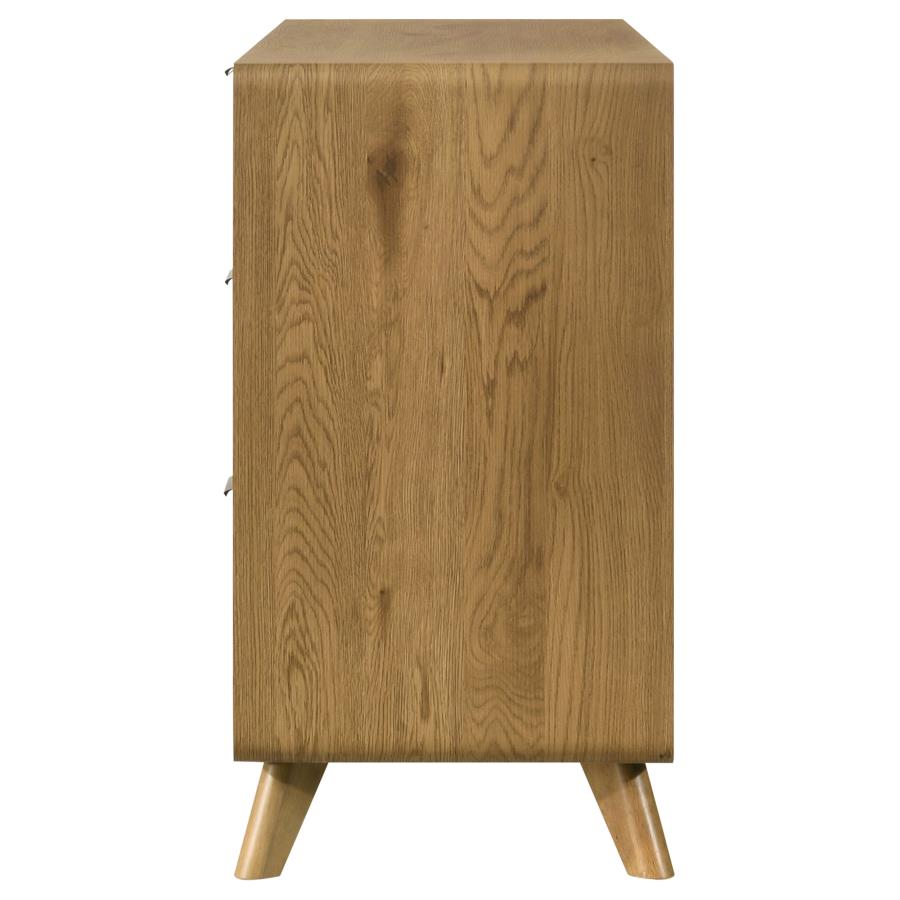 Bennett Mid-Century 6-Drawer Rubberwood Dresser Light Oak