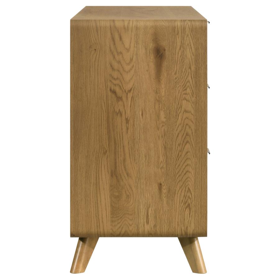 Bennett Mid-Century 6-Drawer Rubberwood Dresser Light Oak