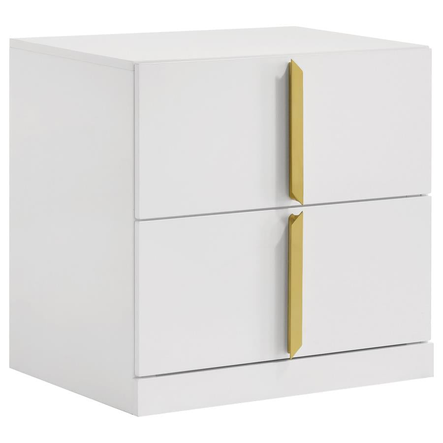 Ines 5-piece Eastern King Bedroom Set Grey and White High Gloss