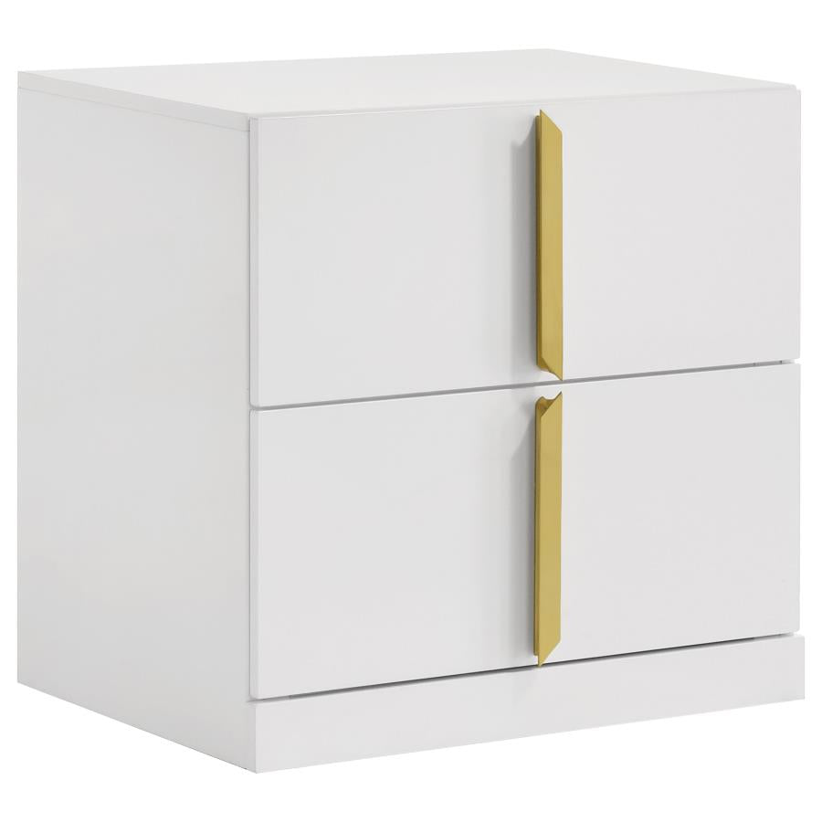 Ines 5-piece Queen Bedroom Set Grey and White High Gloss
