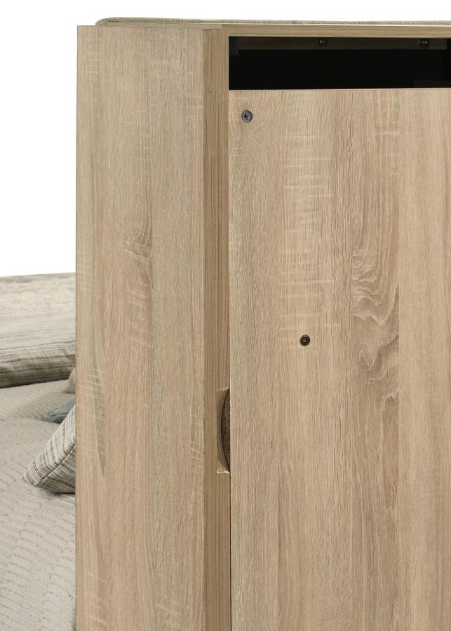 Arielle 4-Piece Eastern King Upholstered Bedroom Set Light Oak