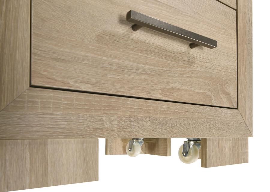 Arielle 4-Piece Eastern King Upholstered Bedroom Set Light Oak
