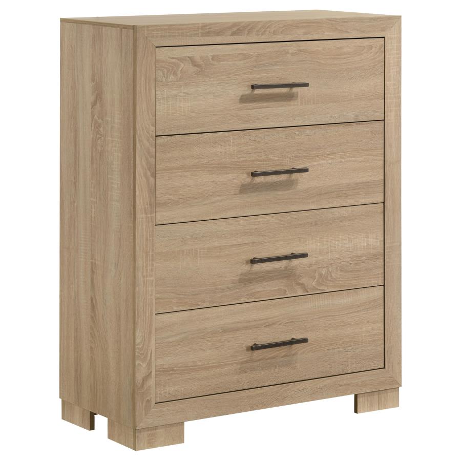 Arielle 5-Piece Queen Upholstered Bedroom Set Light Oak