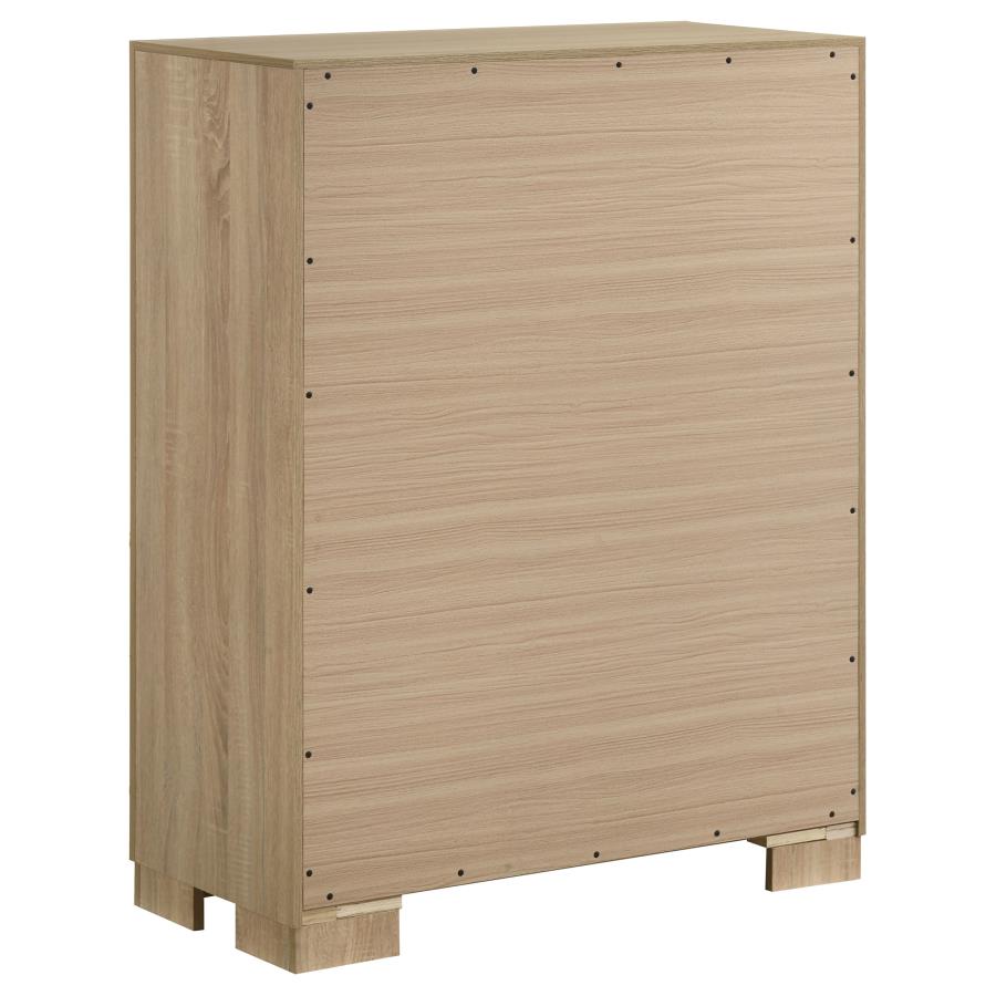 Arielle 5-Piece Queen Upholstered Bedroom Set Light Oak