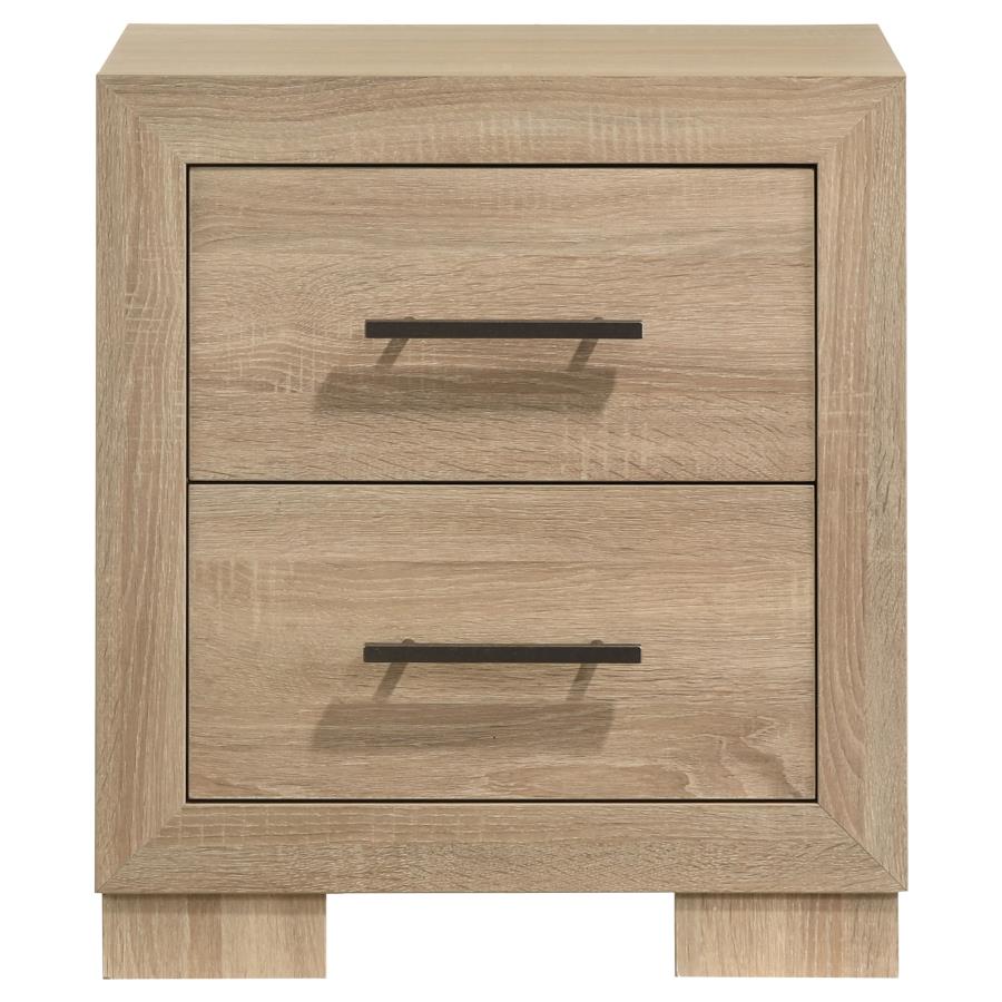 Arielle 2-Drawer Nightstand with Concealed Casters Light Oak